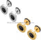 2Pairs 316L Surgical Steel Gold Silver Greek Key Pattern Men Women Stud Earrings