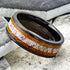 Men's 8mm Tungsten Deer Antler Whiskey Barrel Wood Inlay Engagement Wedding Band