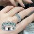 Spectacular Engagement Ring 14K White Gold Plated Green CZ Wedding Band