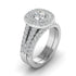 Solitaire Double Halo 14K White Gold Plated Cubic Zirconia Engagement Ring
