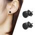 2 Pairs Of 316L Surgical Steel Punk Black & Silver Men Women Stud Earrings