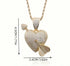 Iced Out Arrow Heart Bling 18K Gold Plated Cubic Zirconia Pendant Necklace