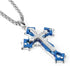 Titanium Creative Multi-Layer Cubic Zirconia Cross Pendant Necklace