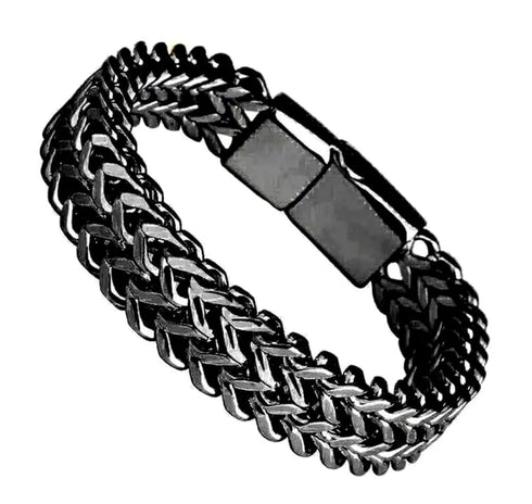 Stylish Men's High Quality Titanium Steel Double Curb Chain Magnetic Bracelet