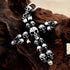 Vintage Cross Skull/Ghost 316L Stainless Steel Carved Halloween Pendant Necklace
