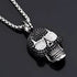 Iced Out 14K White Gold Plated Cubic Zirconia Sugar Skull Head Pendant Necklace