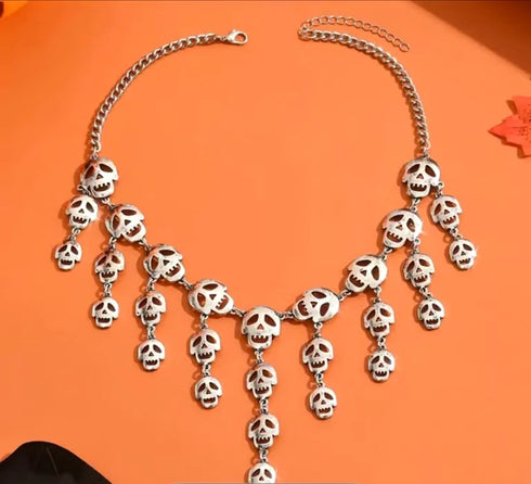 Punk Gothic Layered Tassel Hallow Skull Women Halloween Necklace/Bracelet