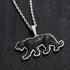 Iced Out 14K Gold Plated Cubic Zirconia Black Jaguar Panther Pendant Necklace