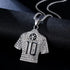 Fully Iced Soccer Jersey Number10 Titanium CZ Hip Hop Bling Pendant Necklace