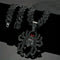 FULLY ICED Black Rhodium Plated Cubic Zirconia Spider Pendant & Cuban Necklace