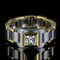 Men's Titanium Steel Two-Tone Square Chain Pattern Cubic Zirconia Wedding Band