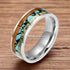 Men's 8mm Titanium Deer Antler Crushed Turquoise Comfort-Fit Wedding Band