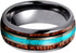 Men's 8mm Tungsten Carbide Crushed Turquoise Koa Wood Comfort-Fit Wedding Band