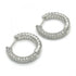 14K White Gold Plated Micro Pave Cubic Zirconia Men & Women Huggie Hoop Earrings