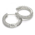 14K White Gold Plated Micro Pave Cubic Zirconia Men & Women Huggie Hoop Earrings
