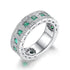 Spectacular Engagement Ring 14K White Gold Plated Green CZ Wedding Band