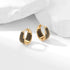Exquisite Micro Pave 18K Gold Plated Black Cubic Zirconia Huggie Hoop Earrings
