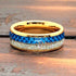 Men's 8mm Tungsten Cupid's Arrow Meteorite Inspired & Blue Lasurite Inlay Band