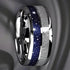 Men's 8mm Titanium Green Marble/Blue Galaxy & Meteorite Comfort-Fit Wedding Band