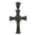 Rhodium Plated Iced Out Black CZ Cuban Chain Cross Pendant & Necklace