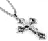 Titanium Creative Multi-Layer Cubic Zirconia Cross Pendant Necklace