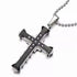 Titanium Stylish & Elegant Black/Gold Cubic Zirconia Cross Pendant Necklace