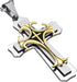 Titanium Creative Multi-Layer Gold Silver Cross/CZ Owl Pendant Necklace