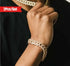 2-Pc Men FULLY ICED Thick 14K Gold Plated CZ Miami Cuban Link Necklace+Bracelet