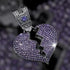 ICED OUT Broken Heart Rhodium Plated Purple Cubic Zirconia Cuban Chain Necklace