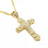 Iced Out Bling 18K Gold Plated Cubic Zirconia Cross Pendant Necklace