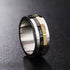 Men's 8mm Titanium Roman Numeral Tri-Color Rotatable Polished Cool Wedding Band
