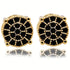 Micro Pave 18K Gold Plated Black Cubic Zirconia Men Women Cluster Stud Earrings