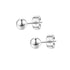 2 Pairs 316L Surgical-Steel Black & Silver Round Ball Men & Women Stud Earrings