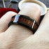 Men's 8mm Tungsten Black Hawaii Koa Wood Beveled-Edges Polished Wedding Band