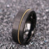 Men 8mm Black Brushed Tungsten Light Gold Guitar String Comfort-Fit Wedding Band