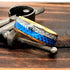Men's 8mm Tungsten Cupid's Arrow Meteorite Inspired & Blue Lasurite Inlay Band