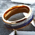 Men's 8mm Rose Gold Tungsten Blue Lapis Lazuli & Meteorite Inspired Wedding Band