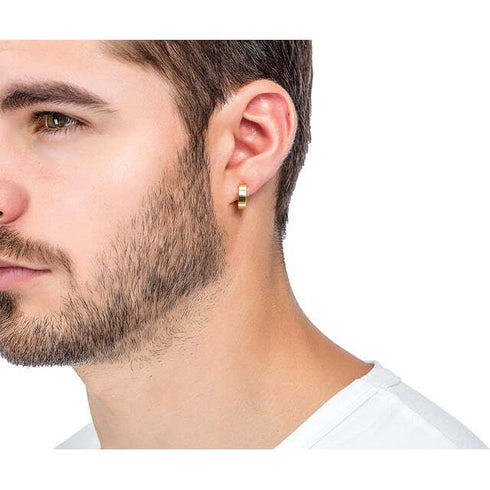 2pcs Titanium Steel Classic Hypoallergenic Men & Women Huggie Hoop Earrings