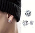 3Pairs Surgical Steel Cubic Zircon 4mm/6mm/8mm Solitaire Men Women Stud Earrings