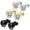 3Pairs Stunning 14k Gold Plated Solitaire Round Cubic Zirconia 6mm Stud Earrings