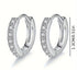 Elegant 14K White Gold Plated Paved Cubic Zirconia Men Women Huggie Hoop Earring