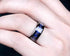 Men 8mm Titanium Black/Blue Laser Skull Carbon Fiber/Matte Black CZ Wedding Band