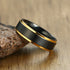 Men's 8mm Tungsten Comfort-Fit Black & 18K Gold Trim Engagement Wedding Band