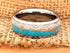 Men's 8mm Tungsten Cupid's Arrow Turquoise Meteorite Inspired Comfort-Fit Band