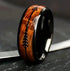 Men's 8mm Tungsten Cupid's Arrow Whiskey Barrel Wood Comfort-Fit Wedding Band