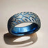 Men 8mm Titanium Motorcycle Tire Tread Pattern & Anodized Inlays Non-Fading Band