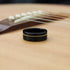 Men 8mm Black Brushed Tungsten Light Gold Guitar String Comfort-Fit Wedding Band