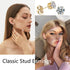 6Pairs 14K Gold Plated Cubic Zirconia 3/4/5/6/7/8mm Stud Earrings For Men Women
