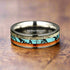 Men's 8mm Titanium Deer Antler Crushed Turquoise Comfort-Fit Wedding Band