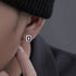 Baguette Cut 14K White Gold Plated Black Cubic Zirconia Men Women Stud Earrings